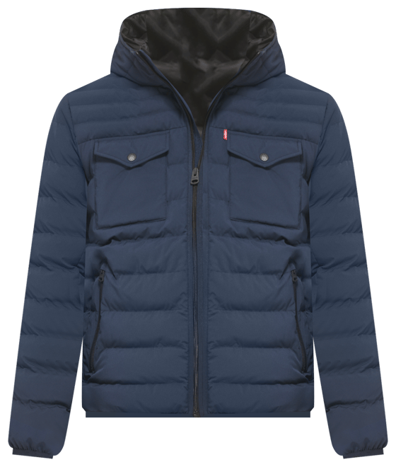 Men's Stretch Hooded Two-Pocket Quilted Jacket