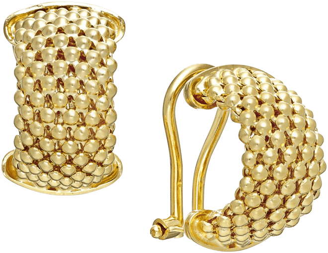 Mesh Hoop Earrings in 14k Gold Vermeil over Sterling Silver