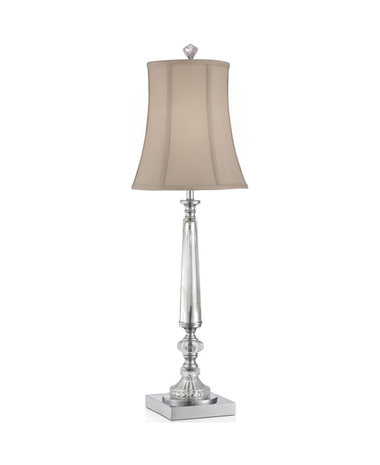 Belardo Traditional Buffet Table Lamp 32" Tall Clear Crystal Taupe Bell Shade for Bedroom Living Room Bedside Nightstand Off