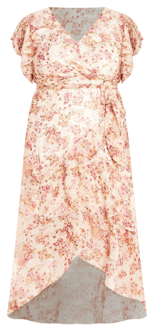 Plus Size Flirty Tier Print Maxi Dress