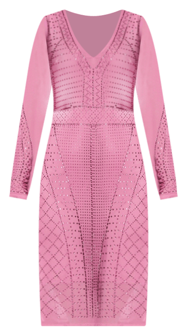 Women's Crystal Mesh Midi Dress