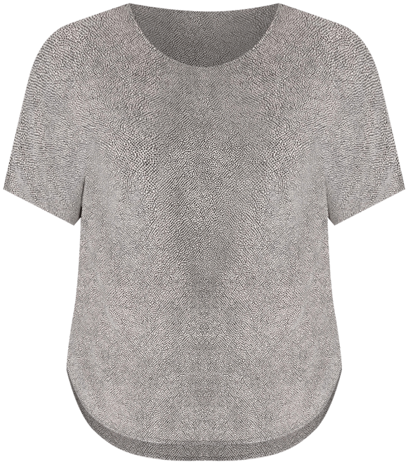 Plus Size Printed Bateau-Neck Short-Sleeve Blouse