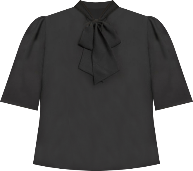 Women's Bow Blouse With Flutter Sleeve