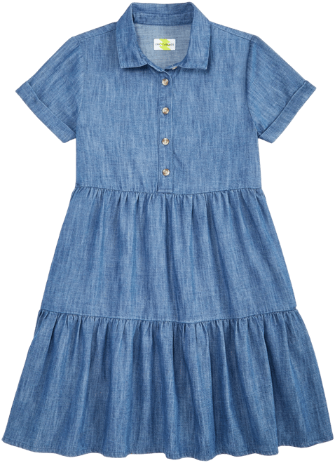 Girls Tiered Chambray Shirtdress Created for Macy s