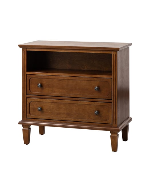 Kamilo Transitional 2-Drawer Solid Wood Nightstand