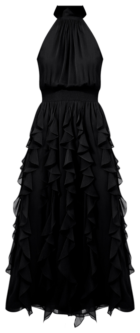 パーティードレス Kelsia Cascade Ruffle Halter Dress IQI66D43-6R3 32602190_fpx.tif