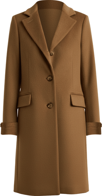Petite Notched-Collar Walker Coat
