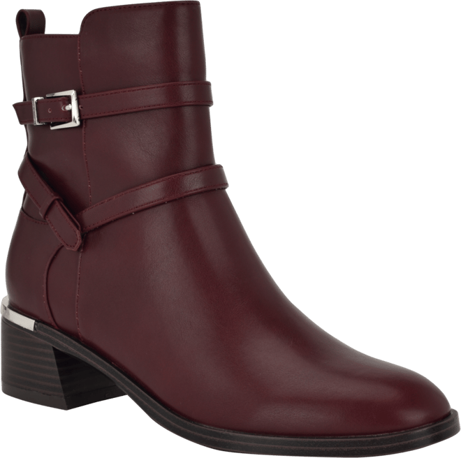 Women's Jasen Buckle Strap Block Heel Booties