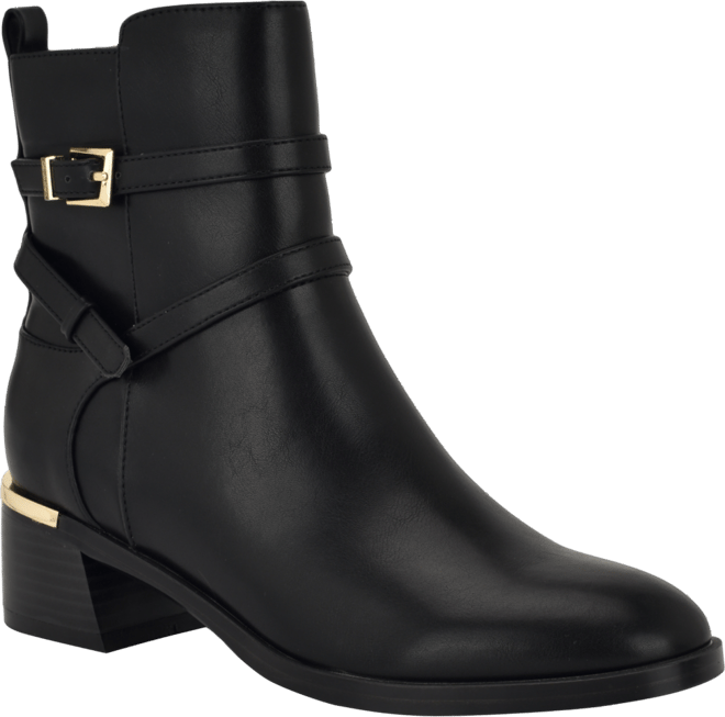 Women's Jasen Buckle Strap Block Heel Booties