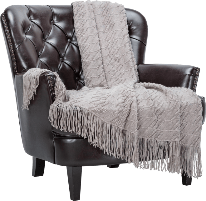 Premium Rust Brown Throw Blanket With Tassels