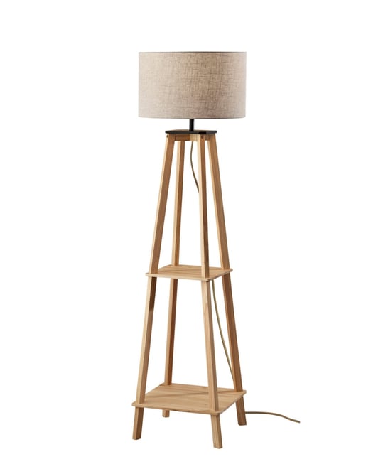59.75" Wood Kirby Shelf Floor Lamp