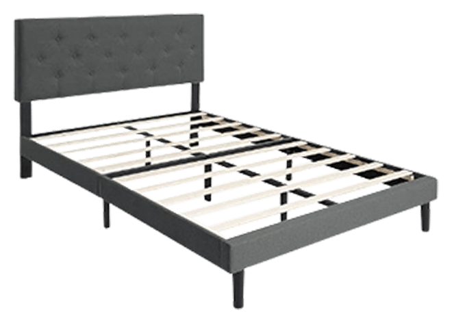 Queen Upholstered Bed Frame with Button Tufted Headboard