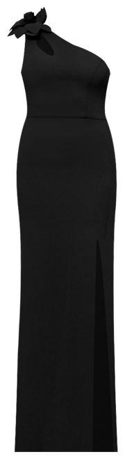 Women's One-Shoulder Flower Side-Slit Dress