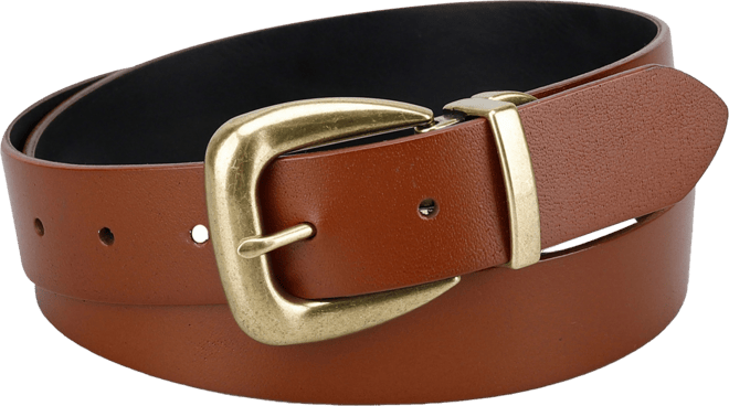 Women's Reversible Western-Style Buckle Leather Belt