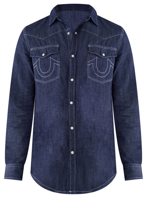 Men's Dark Wash Western Shirt
