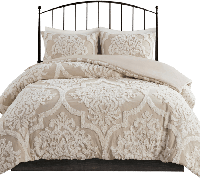 Viola Damask Tufted 3-Pc. Duvet Cover Set, King/California King