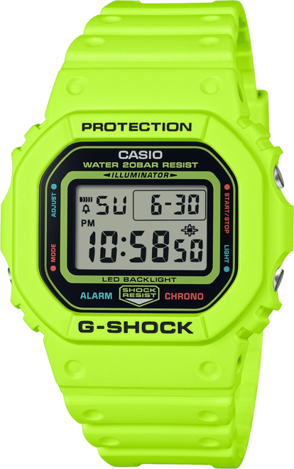 G-Shock Men's Yellow Resin Watch, 48.9mm, DW5600EP-9 - Macy's