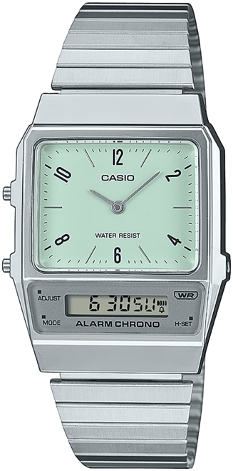 Unisex Silver Tone Stainless Steel Watch, 32.1mm, AQ800E-3AVT