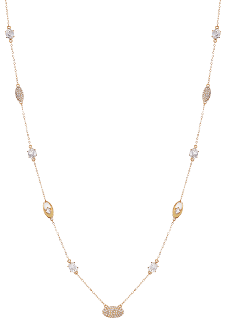 Gold-Tone Crystal & Open Oval 36" Strand Necklace