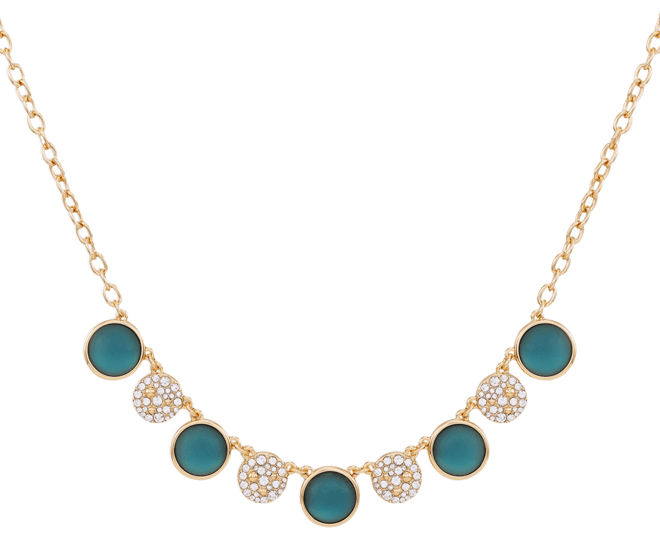 Gold-Tone Pave & Color Crystal Statement Necklace, 18" + 3" extender