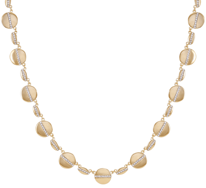 Gold-Tone Pave Multi-Coin Statement Necklace, 18" + 2" extender