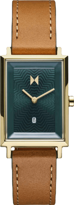 Women's Signature Square Brown Leather Watch 24mm