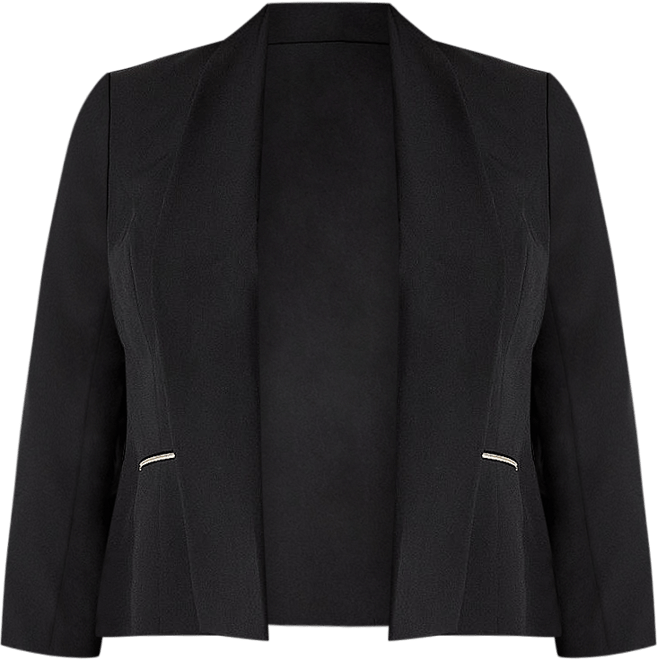 Black Label by Evan-Picone Womens Plus Classic Fit Suit Jacket