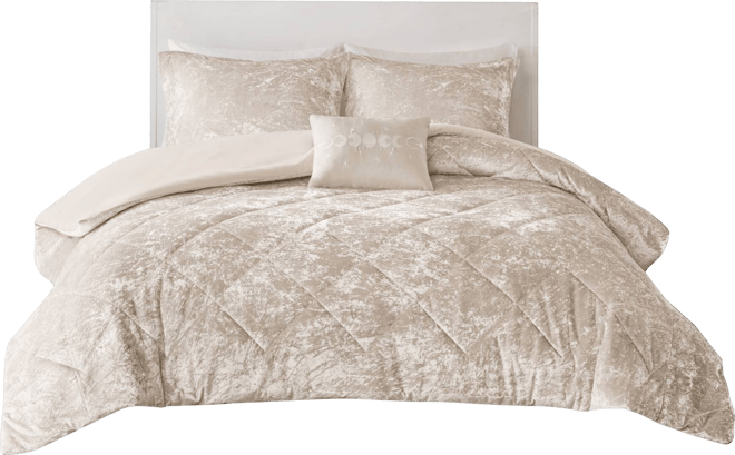 Felicia Velvet 4-Piece Duvet Cover Set, Full/Queen