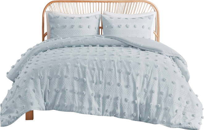 Lucy Clip Jacquard 3-Piece Comforter Set, Full/Queen