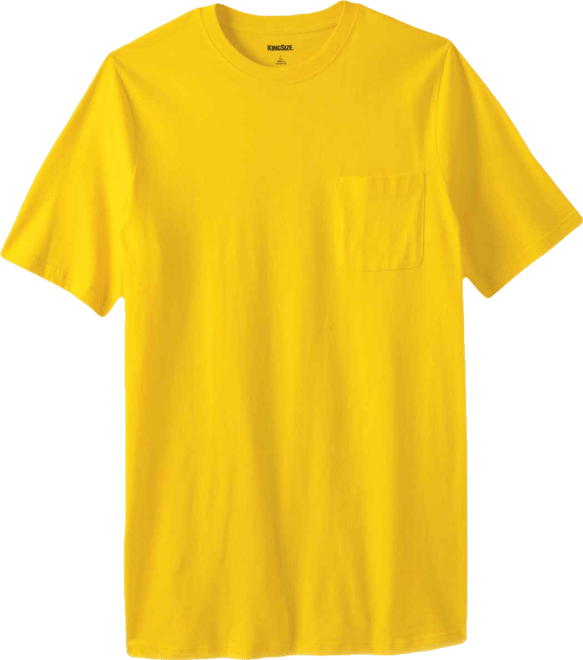 Big & Tall Shrink-Less Lightweight Longer-Length Crewneck Pocket T-Shirt