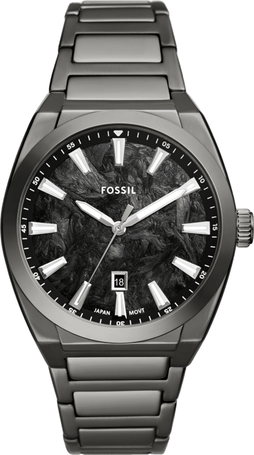 Men's Everett Three-Hand Date Gunmetal Stainless Steel Watch 42mm