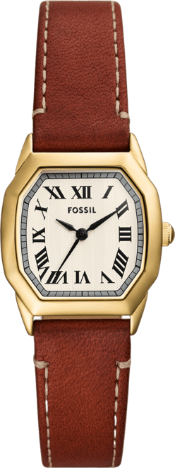 Women's Harlow Three-Hand Medium Brown Leather Watch 27mm