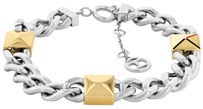 Two-Tone Studded Chain Bracelet