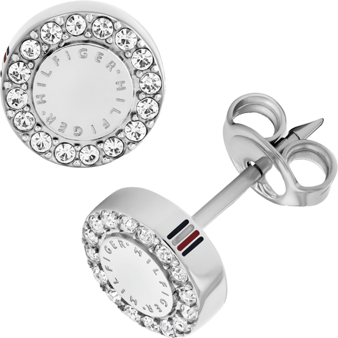 Crystal Logo Stud Earrings