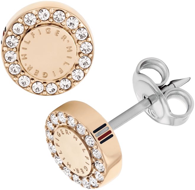 Crystal Logo Stud Earrings