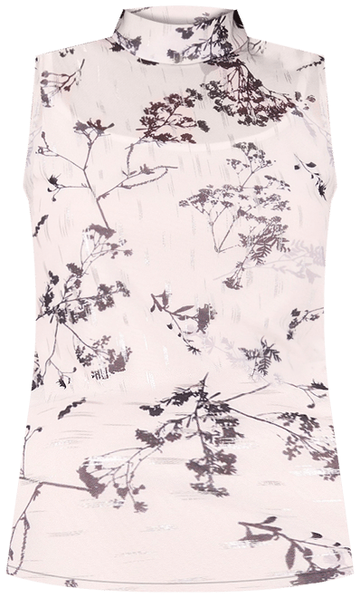 Women's Sleeveless Mesh Mock-Neck Top