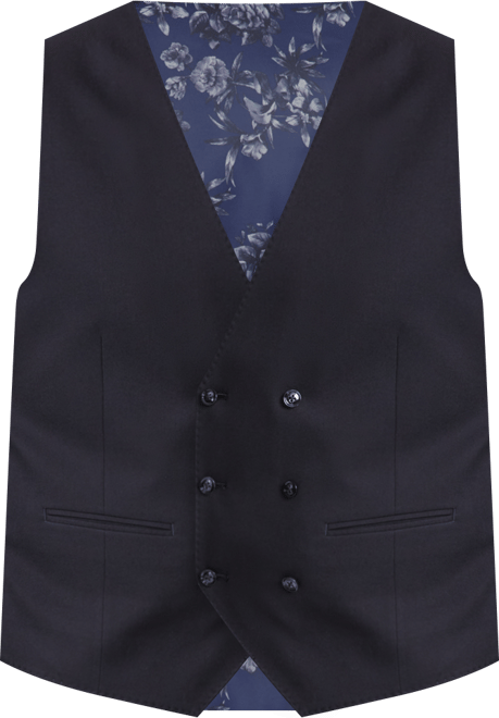 Men's Classic-Fit Solid Double-Breasted Suit Separate Vest