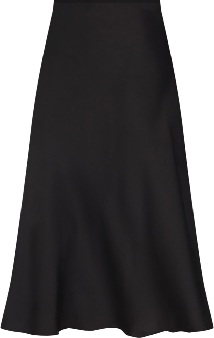 Women's A-line Side-Zip Satin Midi Skirt