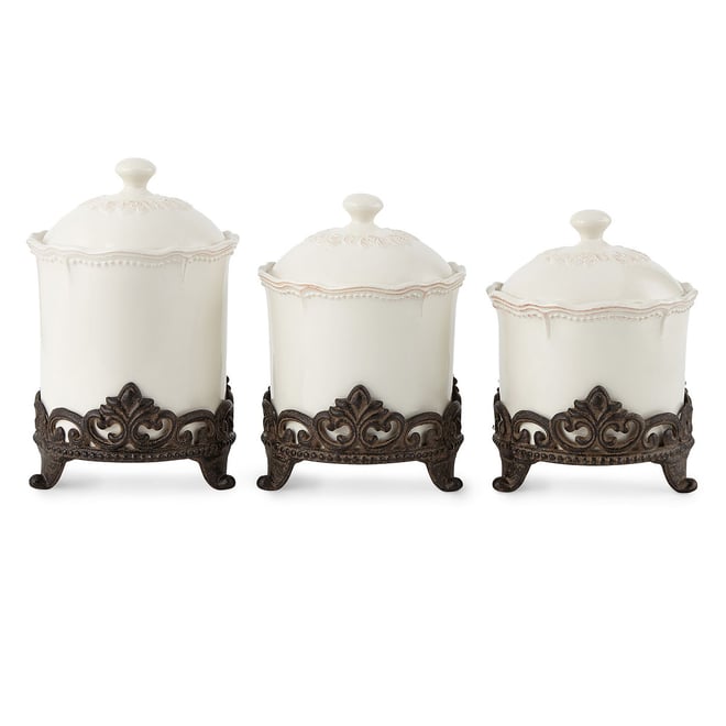 Linden Street Amberly 3-pc. Canister, Color: White - JCPenney