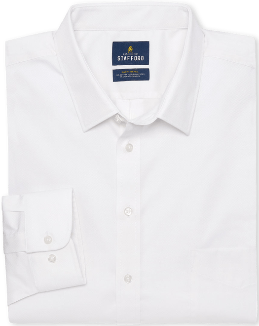 Stafford Tall Advanced Performance Sweat Repel Mens Regular Fit Stretch Fabric Wrinkle Free Long Sleeve Dress Shirt Color White Dobby JCPenney