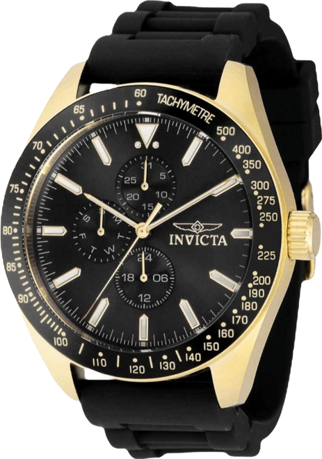 Men's 38404 Aviator Quartz Multifunction Black Dial Watch