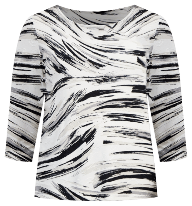 Petite Windswept Jacquard Printed 3/4-Sleeve Top, Created for Macy's