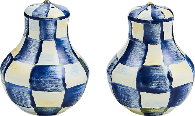 Royal Check Salt & Pepper Shakers