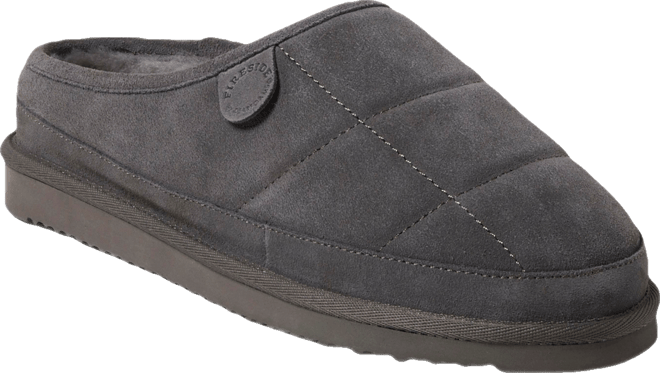 Men's Fireside by Grafton Quilted Genuine Shearling Clog Slipper