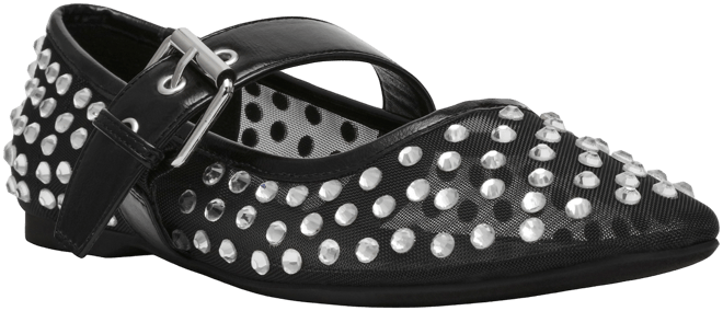Women's Mellie Buckle Strap Mesh Mary Jane Flats