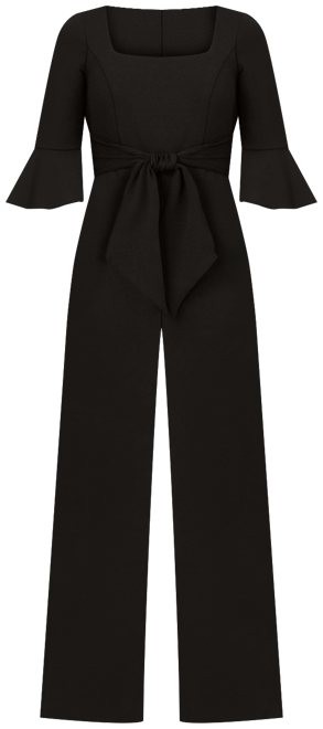 Adrianna Papell Women's Tie-Front Bell-Sleeve Jumpsuit - Macy's