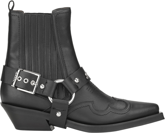 Black Black Low Cut Western Chelsea Boots GANNI CA
