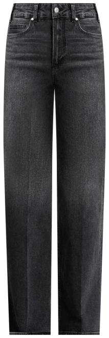 PAIGE Sasha High Rise Wide Leg Jeans in Viper Black