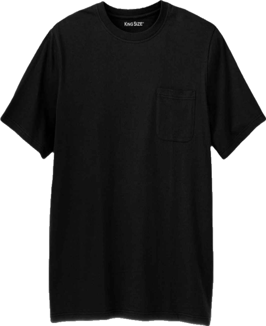 Big & Tall Shrink-Less Lightweight Longer-Length Crewneck Pocket T-Shirt