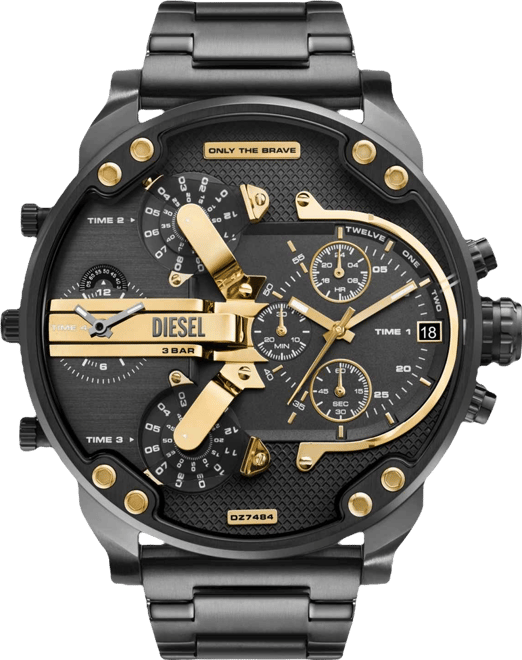 Men's Mr. Daddy Quartz Chronograph Gunmetal Stainless Steel 57mm